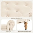 thumbnail image 4 of Modern Upholstered Storage Bench Storage Ottoman Bench with Arm and Nailhead Trim Bedroom Bench, Linen Beige, 4 of 9