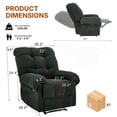 thumbnail image 3 of QuzyAor 38.6" Overstuffed Manual Recliner Chair, Soft Fabric Lounge Chair with Padded Footrest & Ergonomic Support for Living Room Bedroom Home Theater, Dark Gray, 3 of 10