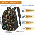 thumbnail image 3 of Robot and Lightning Black Pattern 17" Waterproof Oxford School Backpacks for Teens, S-Shape Padded Straps, for School, Travel, Hiking, Camping, 3 of 5