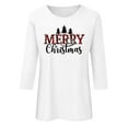 thumbnail image 2 of 3/4 Length Sleeve Tops for Women 2024 Christmas Spring Fall Winter Crew Neck Casual Tee Shirt Graphic Funny Tshirts (X-Large, White 01), 2 of 5