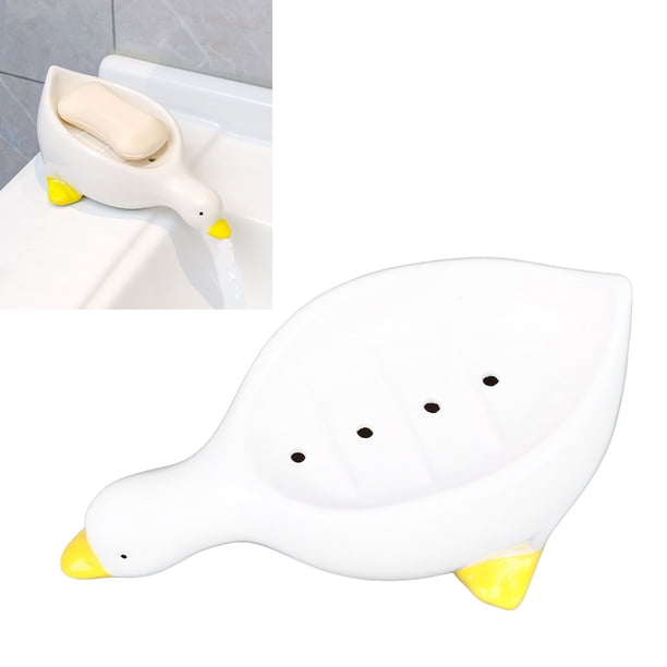 Jabonera de cerámica de pato jabonera de cerámica de tamaño Universal autodrenante fácil de limpiar con drenaje para cocina ANGGREK Otros