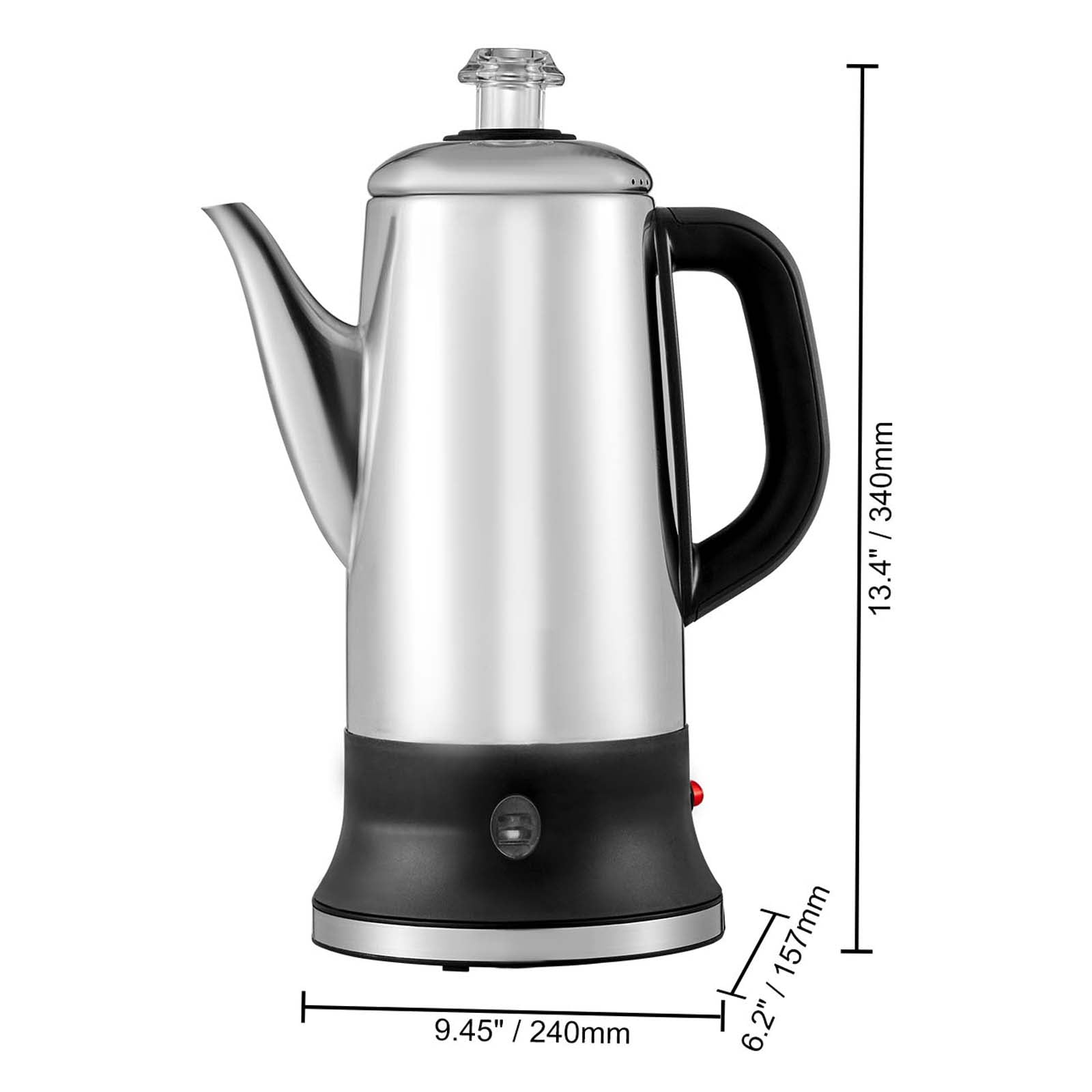 BENTISM 12-Cup 304 Stainless Steel Coffee Percolators Coffee Pot Coffee Maker Electric Coffee Percolator 1000W Automatic Keep-Warm & Split Power Base
