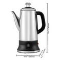 thumbnail image 2 of KFFKFF Electric Coffee Pot with 12-Cup Capacity, Crafted from 304 Stainless Steel, Features Keep Warm Functionality and Heat-Safe Handle, Traditional Coffee Brewer, Fast Brewing Silver, 2 of 9