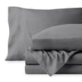thumbnail image 5 of Bare Home Washed Sheet Set - Premium 1800 Collection - Deep Pocket - 3 Piece - Twin XL, Gray, 5 of 8