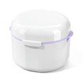 thumbnail image 1 of 2 pcs Denture Storage Box Denture Cleaner Container Denture Retainer Case Portable Double Layer Hollow Drain Braces Box, 1 of 5