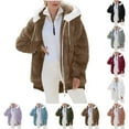 thumbnail image 6 of iHPH7 Fleece Jacket Winter Clothing for Women Zip Up Hoodie Women's Outerwear Teddy Jacket Women Casual Zip Up Fleece Hoodies Warm Jackets for Women Brown L, 6 of 9