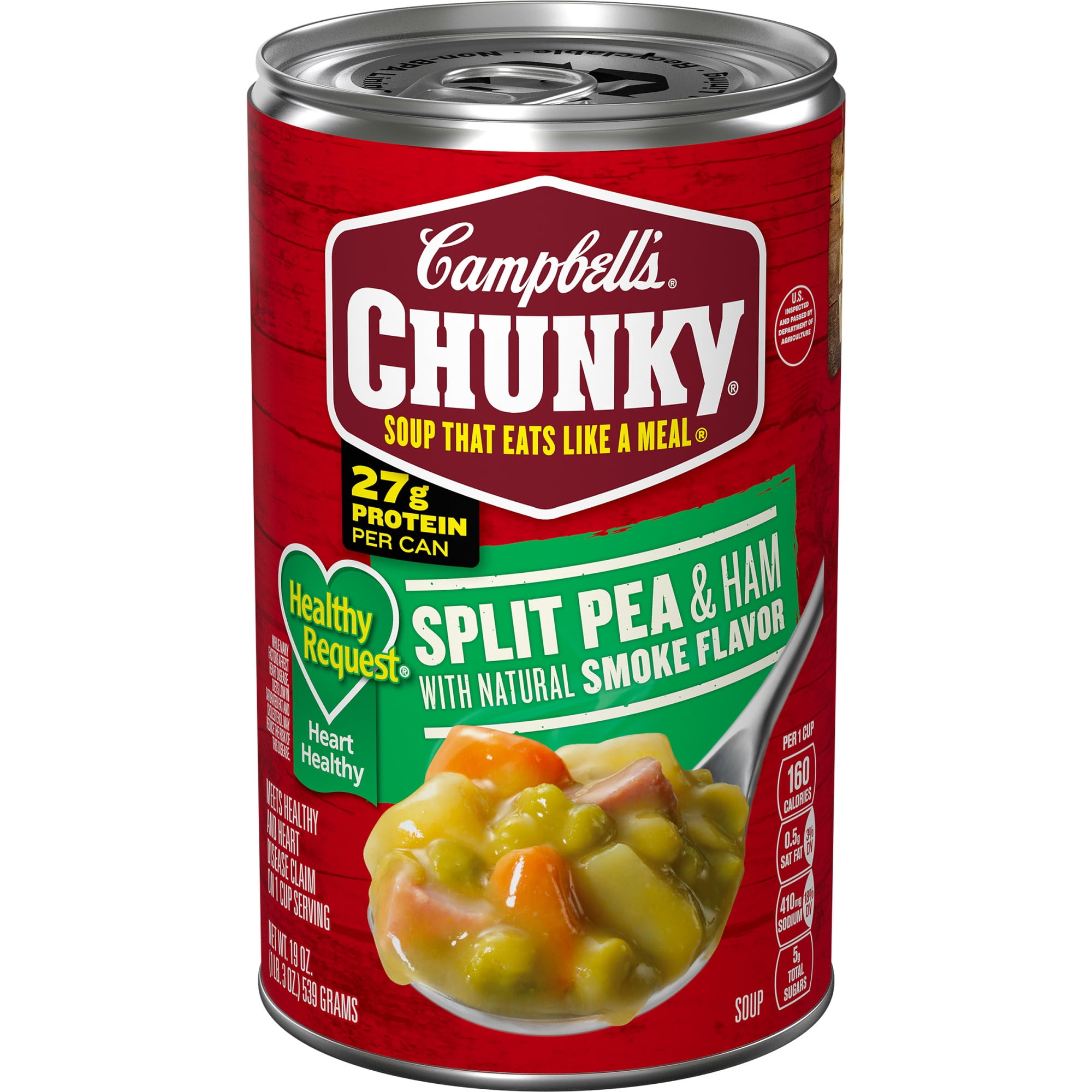 Campbell’s Chunky Healthy Request Soup, Ready to Serve Split Pea Soup With Ham, 19 Oz Can