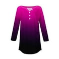 thumbnail image 4 of SwiftWear T-Shirts pour Femmes Mode Tendance Col Rond Manches Mi-Longues T-Shirt Dégradé Décontracté Ample Basique, 4 of 5