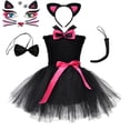 thumbnail image 3 of Disfraz de gato negro para niñas pequeñas, vestido con tutú de animales, disfraz para niños, fiesta de cumpleaños de mascotas, disfraz de Halloween para niños, 3 of 5