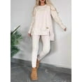thumbnail image 3 of 2025 Autumn Winter Women's Casual Solid Color Round Neck Long Sleeve Tops Korean Style Basic Wear Everyday Fashion Simple Outfit, 3 of 9