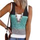 thumbnail image 1 of Camiseta sin mangas de 2 piezas falsa para mujer, camisa sin mangas con botones de bloque de color elegante informal de verano para el trabajo de oficina, 1 of 6