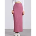 thumbnail image 4 of DARING DIVA Women's High Waisted Long Skirt Slit Bodycon Knit Pencil Skirt 3XL Pink, 4 of 6