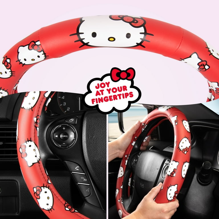 Hello Kitty Official Sanrio Car Steering Wheel Cover with Universal Size 14.5 15.5