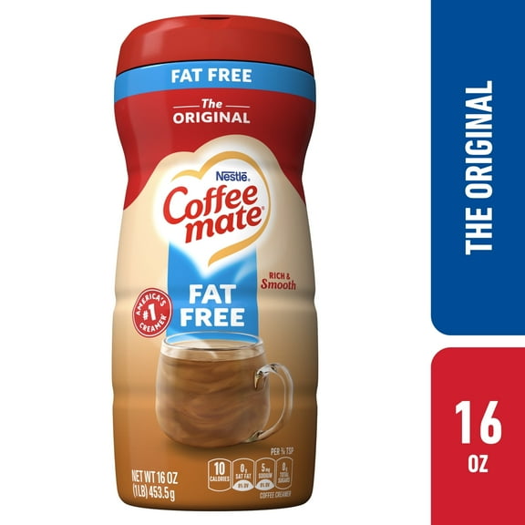 Coffee mate Original Fat Free Powder Creamer, 16 oz – Non-Dairy, Lactose-Free Coffee Enhancer