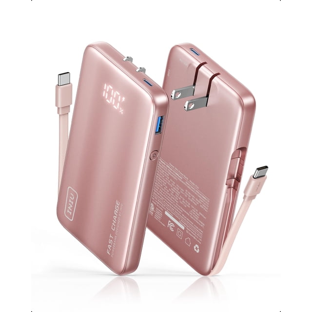 Cargador portátil INIU Power Bank de 45 W y 10000 mAh con USB-C, color rosa