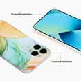 thumbnail image 4 of Allytech iPhone 12 & iPhone 12 Pro Case and Cover Marble, TPU Soft Rubber Silicone Anti-Fall Shockproof Skin for Women Girls Mens Cover for iPhone 12 Pro/iPhone 12 6.1 inch 2020, Green Orange Marble, 4 of 5