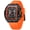 A Orange, variant on Fashion Hollowed Men Watches Tonneau Transparent Silicone Strap Skull Big Face 50M Waterproof Chronograph Calendar Analog Display Quartz Male Wrist Watch