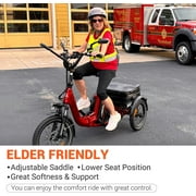 Addmotor Electric Trike for Adults, 750W, Folding Electric Tricycle, 48V 20Ah, 90MI, 380lbs, 3 Wheel Electric Bikes, Step Through Etrike, Parking Brake, Rear Motor & Differential, E-310 Plus Green