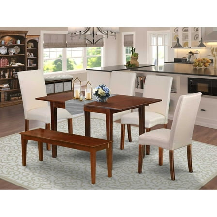 East West Furniture Dining Room Set Mahogany, PSDR6C-MAH-01
