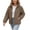 Brown, variant on Womens Winter Coats Cotton Padded Winter Coat Stand Collar Vertical Ribbed Quilted Puffer Jacket, White S-2XL