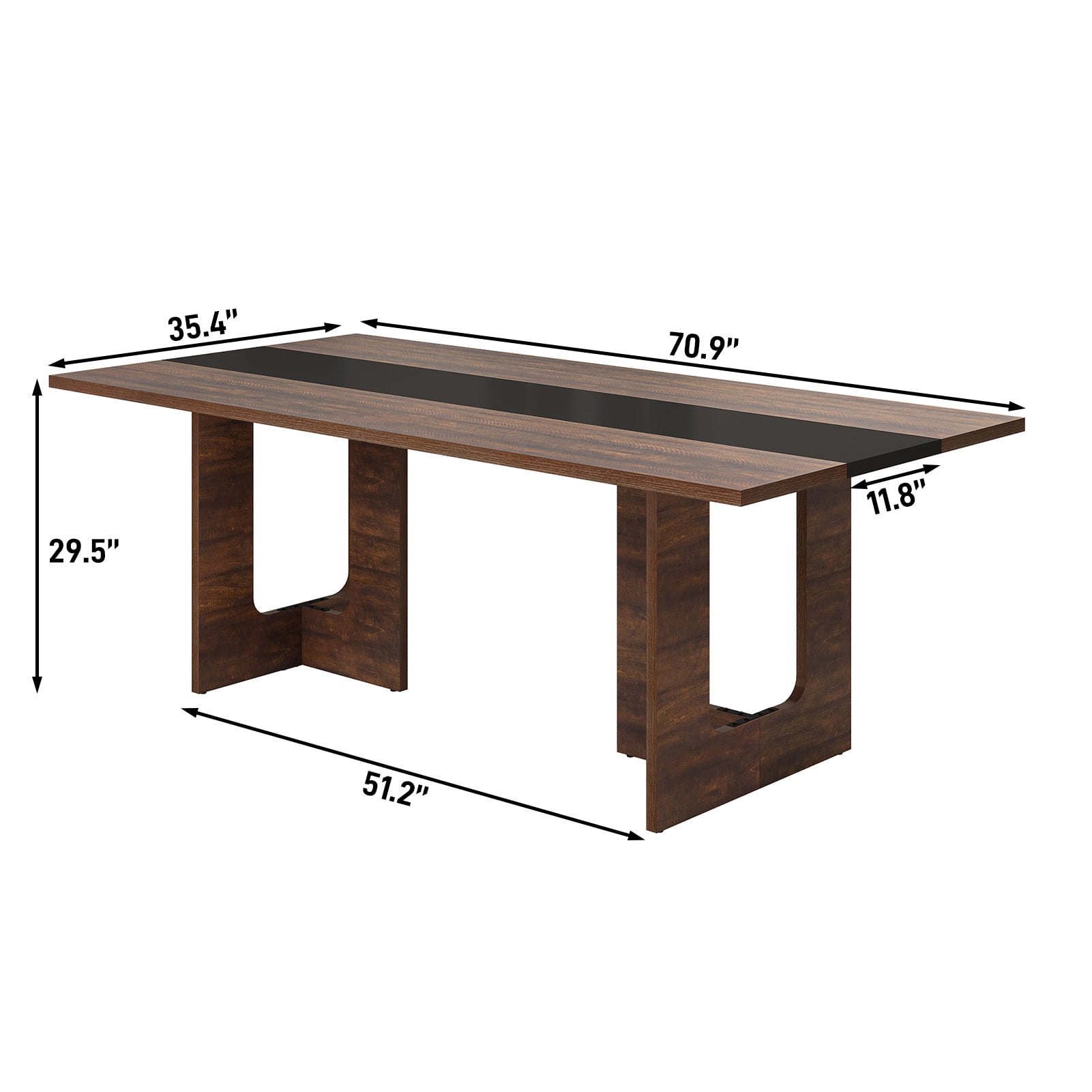 ChVans 70.9" Large Kitchen Dining Room Table for 6-8 People, Rectangular Wooden Kitchen Table with Heavy Duty Legs, Modern Dinner Furniture Last Forever, Wood Grain
