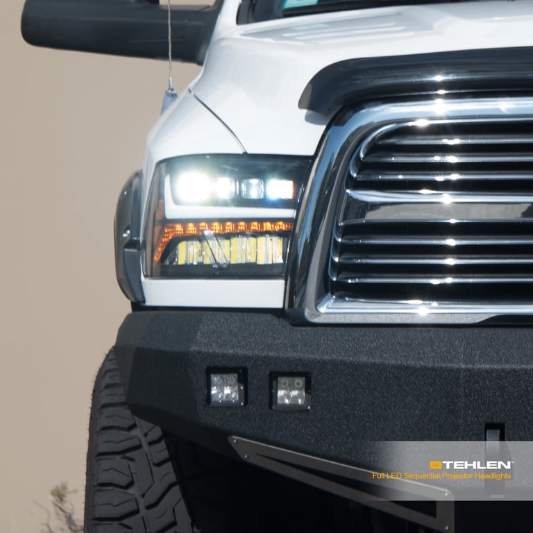 Complete Headlight Set For 2011-2012 Ram 1500 - Driver & Passenger Side With Quad Lamps, Halogen, DOT/SAE