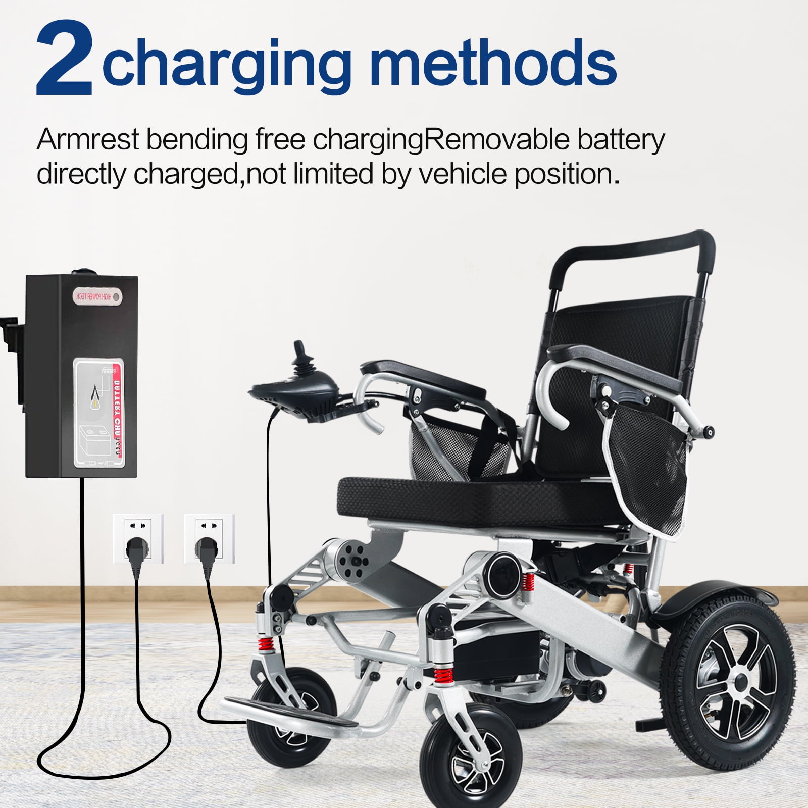 Thland 30+ Miles Long Travel Range, Portable Electric wheelchair for Adults Lightweight Foldable, All Terrain Motorized Power Wheelchair for Seniors Portable, Airline Approved