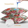thumbnail image 4 of Throw Pillow Covers 16x16 Inch Set of 2, Cardinal Bird Waterproof Outdoor Pillow Covers, Winter Poinsettia Pine Cones Berry Wood Decorative Cushion Pillowcases for Couch, Sofa, Bed, Garden, Patio, 4 of 9