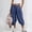 Blue women linen capri pants a1, variant on Women Cotton Linen Harem Pants Elastic Waist Flowy Casual Capri Pants with Pockets Loose Regular Fit Cropped Travel Lounge Trousers Summer Beach Wear, Black M