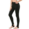 thumbnail image 1 of AllegK Leggings De Mujer Pantalones De Estribo De CintuElástiDe Color Sólido Negros S, 1 of 6