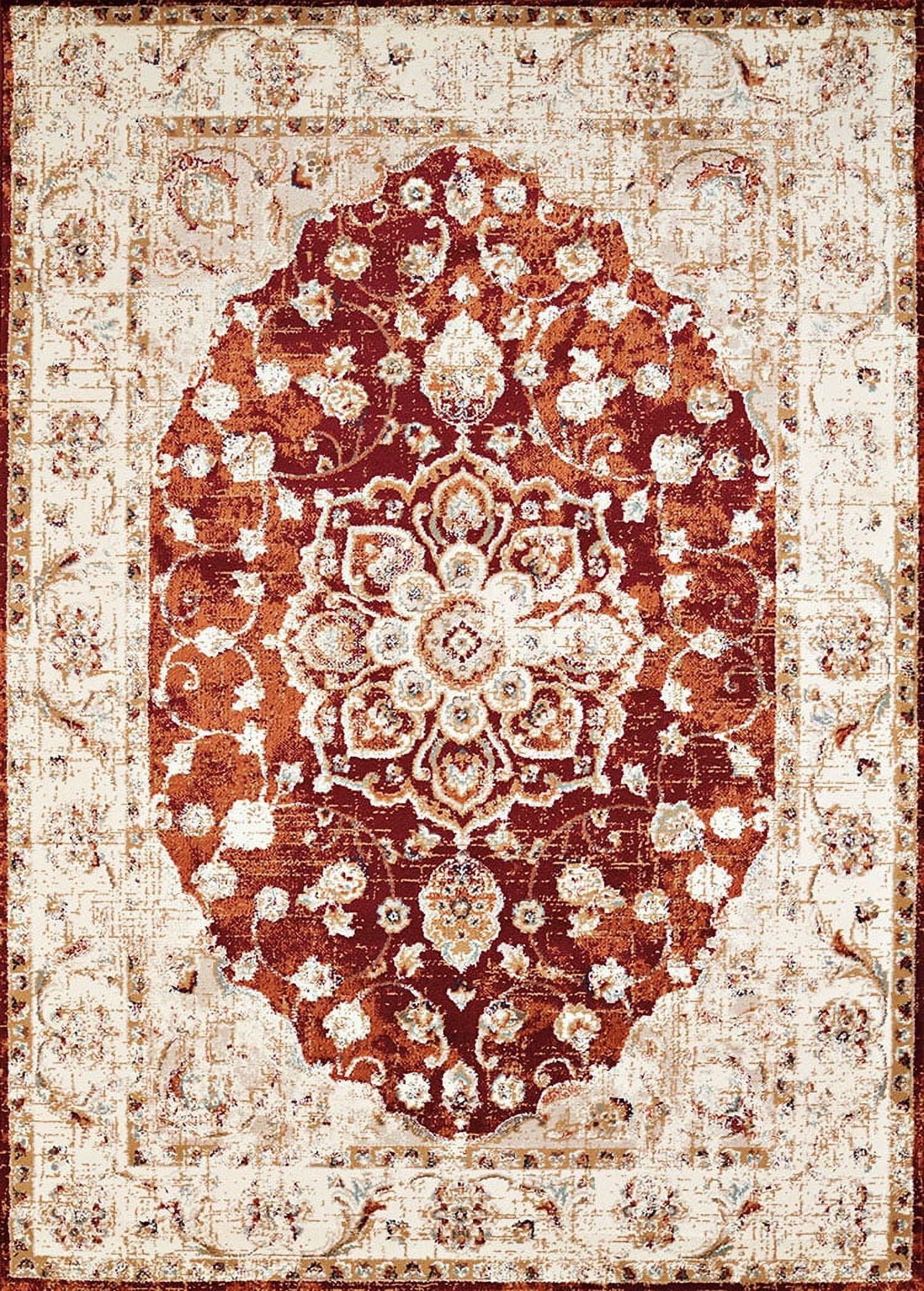 United Weavers Amarna Ponte Vecchio Distressed Crimson Woven Olefin Area Rug or Runner