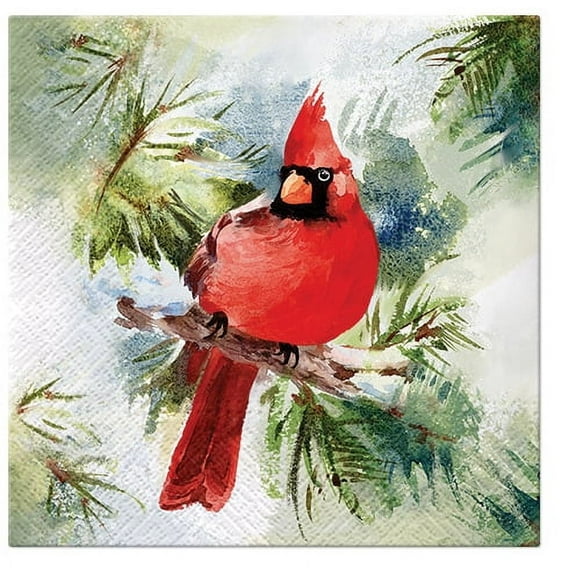 Winter Napkins WINTER CARDINAL Lunch Napkins 40pcs Winter Bird Napkins, Christmas Napkins, Paper Napkins for Decoupage