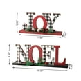 thumbnail image 2 of Glitzhome Set of 2 Christmas Wooden Plaid JOY& NOEL Table Decor, 2 of 10