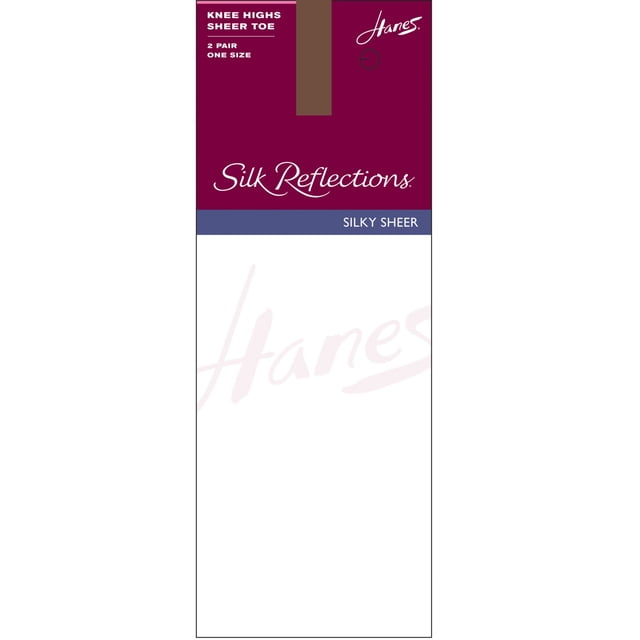 Hanes Silk Reflections Bas Genoux Transparents Soyeux pour Femmes - Article à Succès, Taille Unique