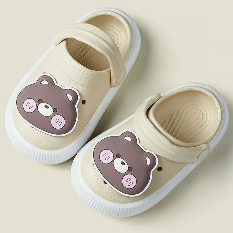 LBECLEY Kids Spa Slippers for Girls Children Slippers Summer Cute Cartoon Little Bowknot Boy Baby Bathroom Slippers Toddler Girl Sandals Beige 22