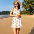 thumbnail image 3 of Fotbe Avocado Lovers Vestido de Verano sin Mangas para Mujer – Vestido Midi Línea A, Estilo Camiseta Floral, Vestido Playero Casual y Fluido, 3 of 7