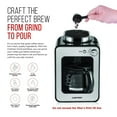 thumbnail image 2 of Chefman Grind and Brew 4 Cup Coffee Maker and Grinder, Compatible w/ Fresh Beans and Grounds, Adjustable Strength Settings, Washable Coffee Filter & Scoop Included, Compact, Black/Stai, 2 of 6
