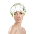 thumbnail image 3 of Balery Plants And Insects Shower Caps, Double Layer Waterproof Shower Cap, Double Layers Reusable Shower Cap With Soft Comfortable For Long Thick Hair Soft Bath Shower Hair Caps, 3 of 9