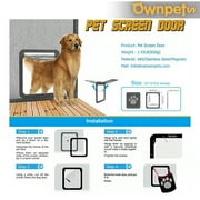 Ownpets Lockable Pet Screen Door, with Magnetic Locking Function, Plastic Door for Dog and Cat