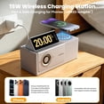 thumbnail image 2 of GoldJoy Speaker,Charging Station, Digital Clock,Sunset Lamp & White Noise for Gift- Beige, 2 of 7