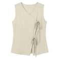 thumbnail image 4 of Outfmvch Vest Top for Women Button Down Vest Top Women Sleeveless Shirts for Women Cotton Summer Vest Women Vest Shirts for Women Sleeveless Vest for Women Summer Vest For Women Beige S, 4 of 7