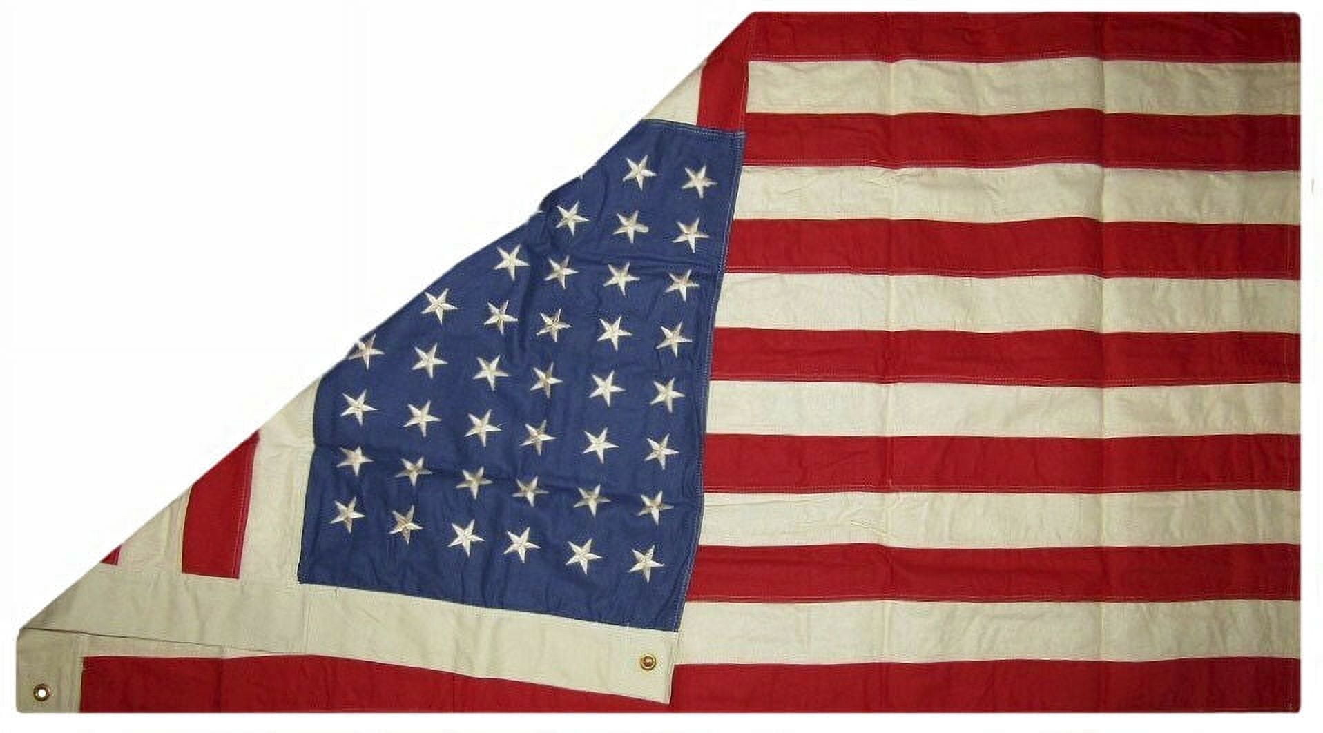 3x5 Embroidered 48 Star USA American Tea Stain Vintage Cotton Flag