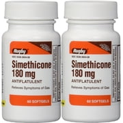 Simethicone 180 mg Generic for Phazyme Ultra Strength Anti-Gas 60 Softgels PACK of 2
