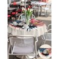 thumbnail image 5 of Outdoor Tablecloths with Umbrella Hole & Zipper, Independence Day Round Tablecloth 54 Inch, Patriotic Eagle U.S Flag Vintage Waterproof Table Cloth, Patio/Pool/Picnic Table Covers, 5 of 8