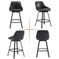 thumbnail image 4 of ONEVOG 25.6" Swivel Bar Stools Set of 2,Faux Leather Upholstered Counter Stools with Full Back,Modern Counter Height Bar Stools with Black Metal Legs,Black, 4 of 13