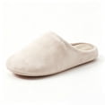 thumbnail image 7 of uublik Womens Fuzzy Slippers Memory Foam Close-Toe Slippers Soft Fleece Indoor Shoes Indoor/Outdoor Slippers, Beige, 7 of 7