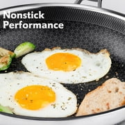 Non Stick Frying Pans With Lid, 12 inch Nonstick Hybrid Stainless Steel Skillets, Dishwasher Induction Oven Broiler Safe, Non Toxic Chef's Pan