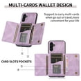 thumbnail image 3 of Compatible with Samsung Galaxy A15 Wallet Case, with Card Holder, PU Leather Kickstand Card Slots Case, Magnetic Clasp and Durable Shockproof Cover for Samsung Galaxy A15,Purple, 3 of 6