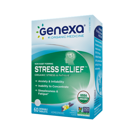 Genexa Homeopathic Stress & Anxiety Relief Chewable Tablets, 60 (Best Stress Relief Pills)