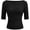 Black, variant on Womens Summer Short Sleeve Tops Boat Neck Ribbed Knit Slim Fit T Shirt Casual Basic Top Spring Clothes
